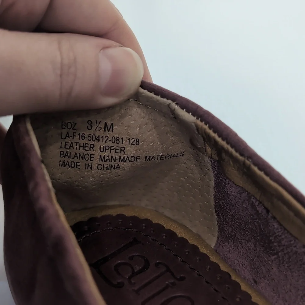 Anthropologie Latigo Embroidered Women's Flats Size 8.5 Maroon Leather Floral - Picture 10 of 10